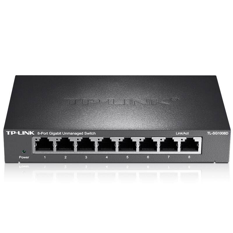 TP-LINK 8口千兆交換機(jī) 企業(yè)級(jí)交換器 監(jiān)控網(wǎng)絡(luò)網(wǎng)線分線器 分流器 金屬機(jī)身 TL-SG1008D